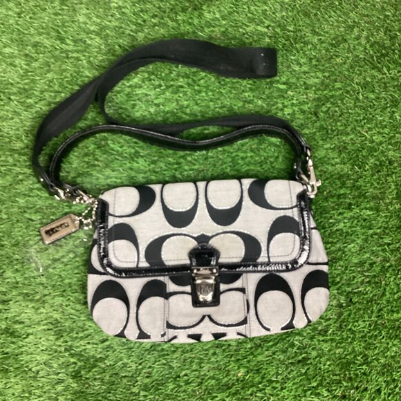 Coach Poppy Signature Print Shoulder Bag Vintage - Picture 14 of 14